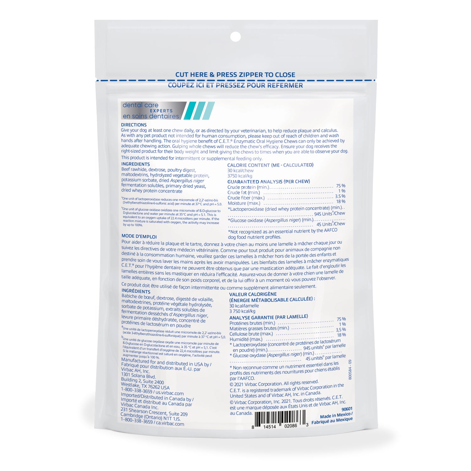 C.E.T.. Enzymatic Chews for Dogs (Original) g Bag - additional product view 4