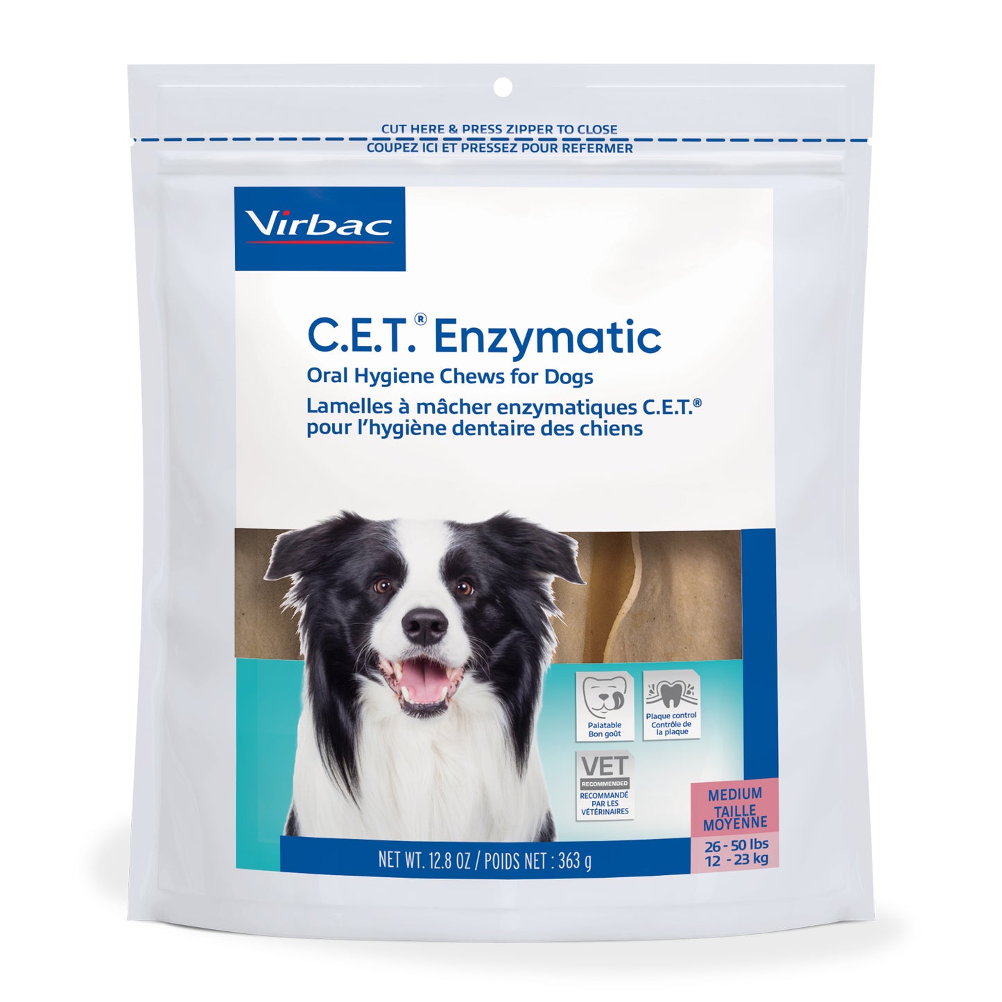 C.E.T.. Enzymatic Chews for Dogs (Original) g Bag, Medium, 237 g Bag, 363 g Bag