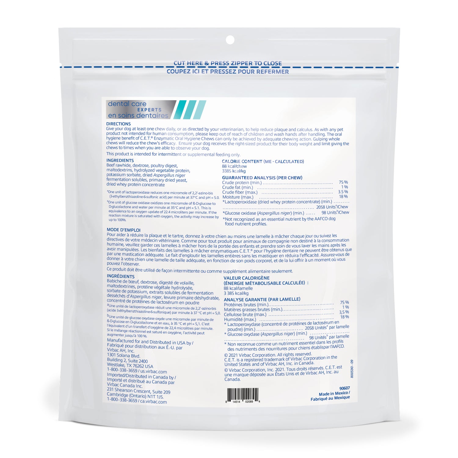 C.E.T.. Enzymatic Chews for Dogs (Original) g Bag, Large, 237 g Bag, 515 g Bag - additional product view 4