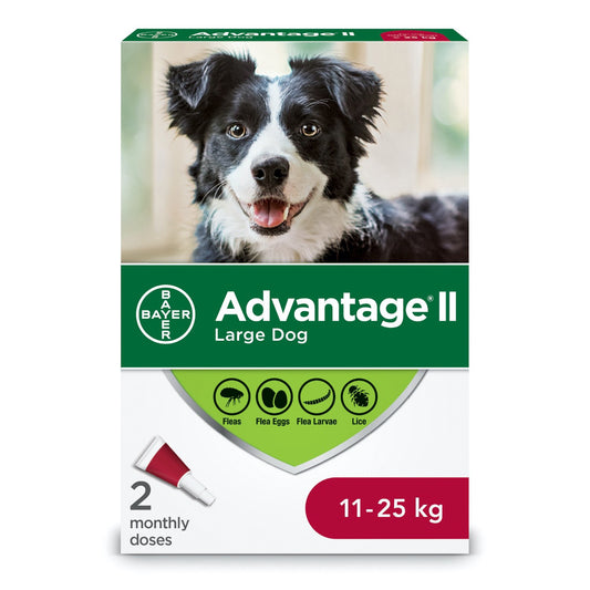 Advantage II for Dogs (Red) (11 - 25 kg) 2 Tubes