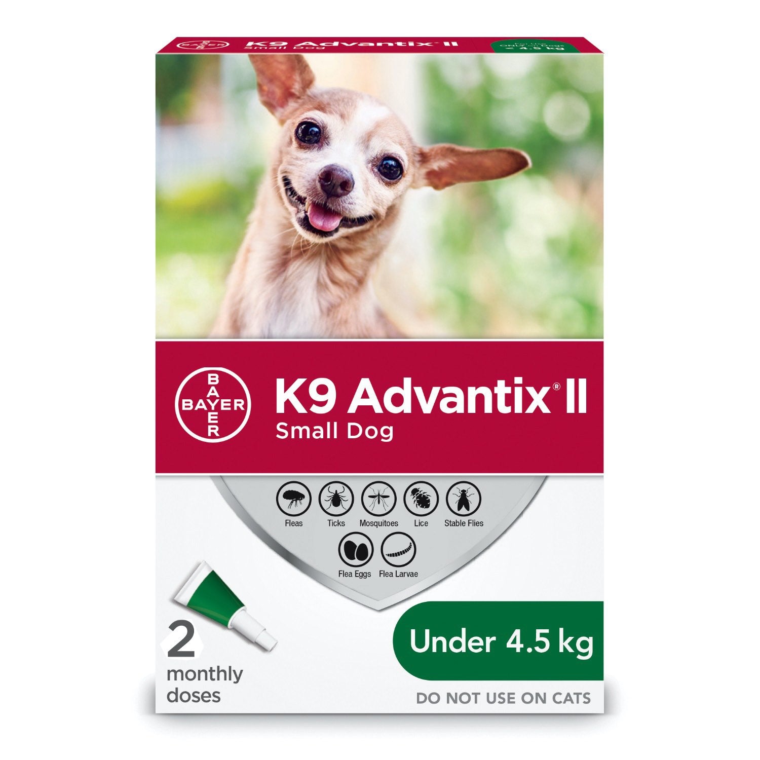 K9 Advantix II for Dogs (Green) (Under 4.5 kg) Pack of 2, 0.4 mL