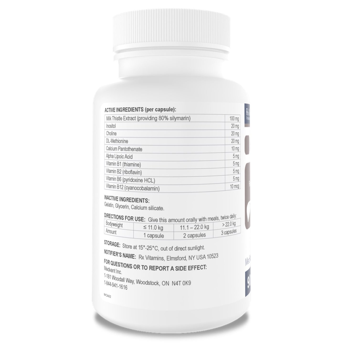 Rx Vitamins Hepato Support for Cats 90 Cap - additional product view 2