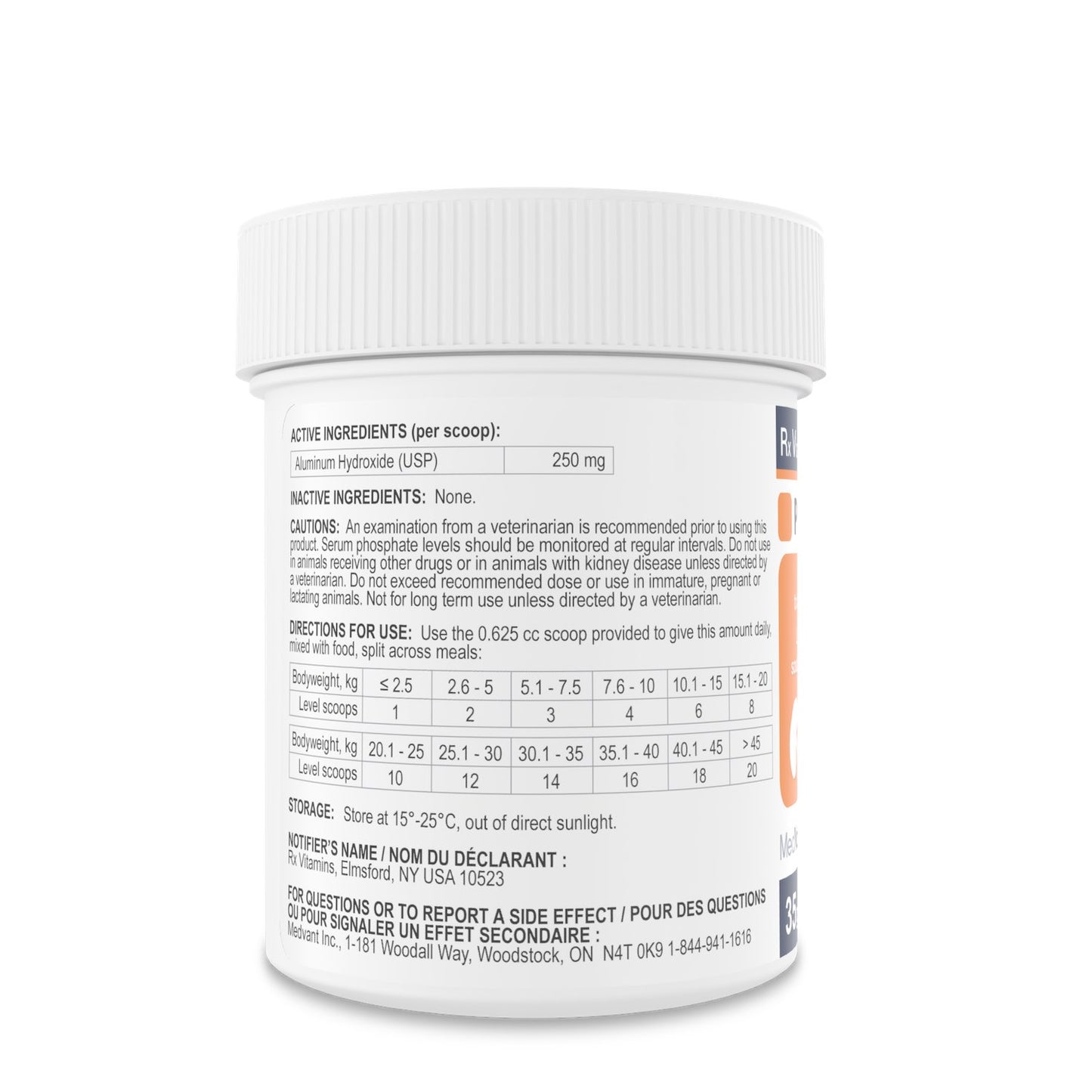 Rx Vitamins Phos - Bind Powder for Cats 35 g Jar - additional product view 2