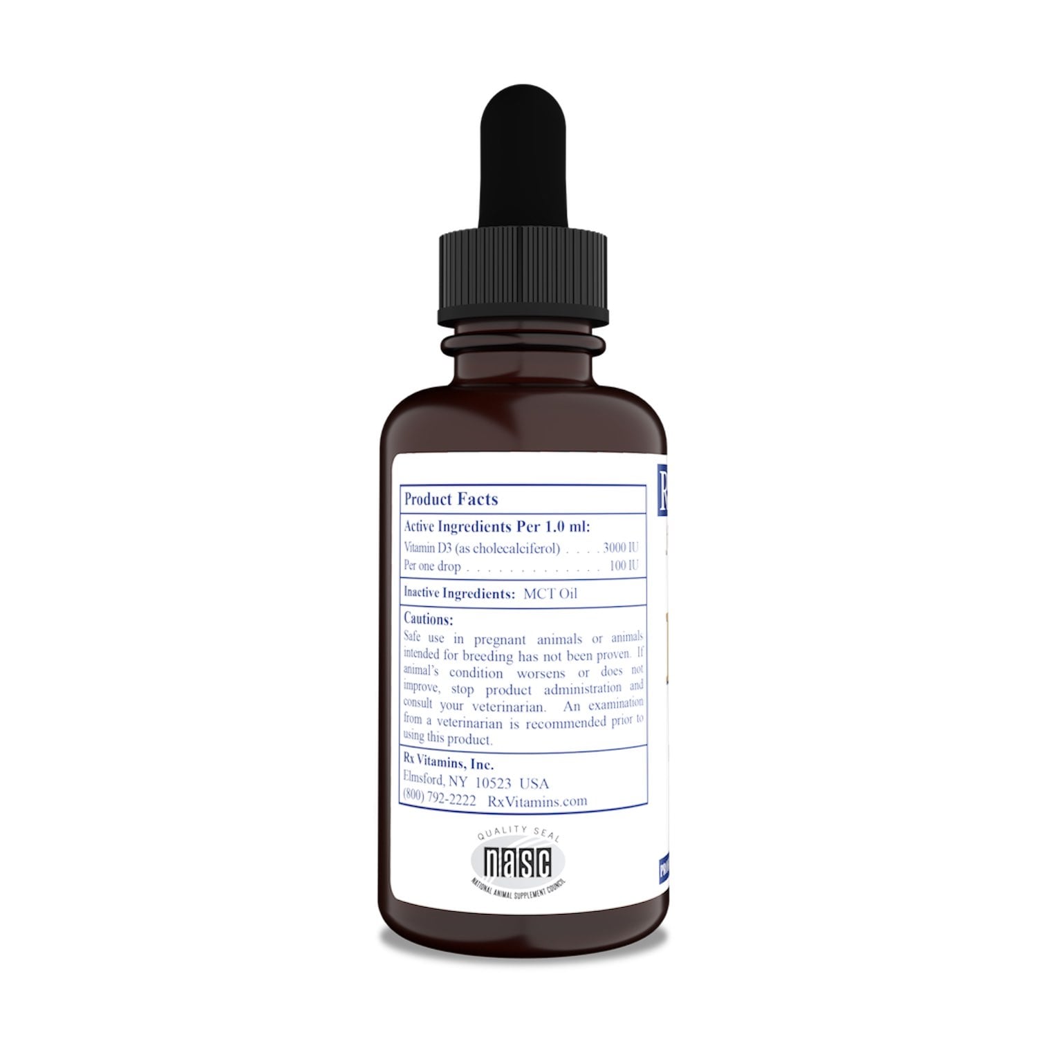 Rx Vitamins Rx D3 for Cats 60 mL Bottle - additional product view 3