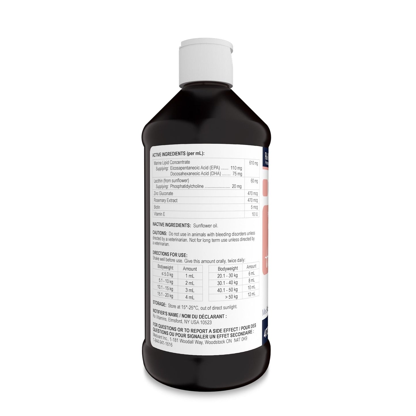 Rx Vitamins Ultra EFA for Cats 472 mL Bottle - additional product view 2