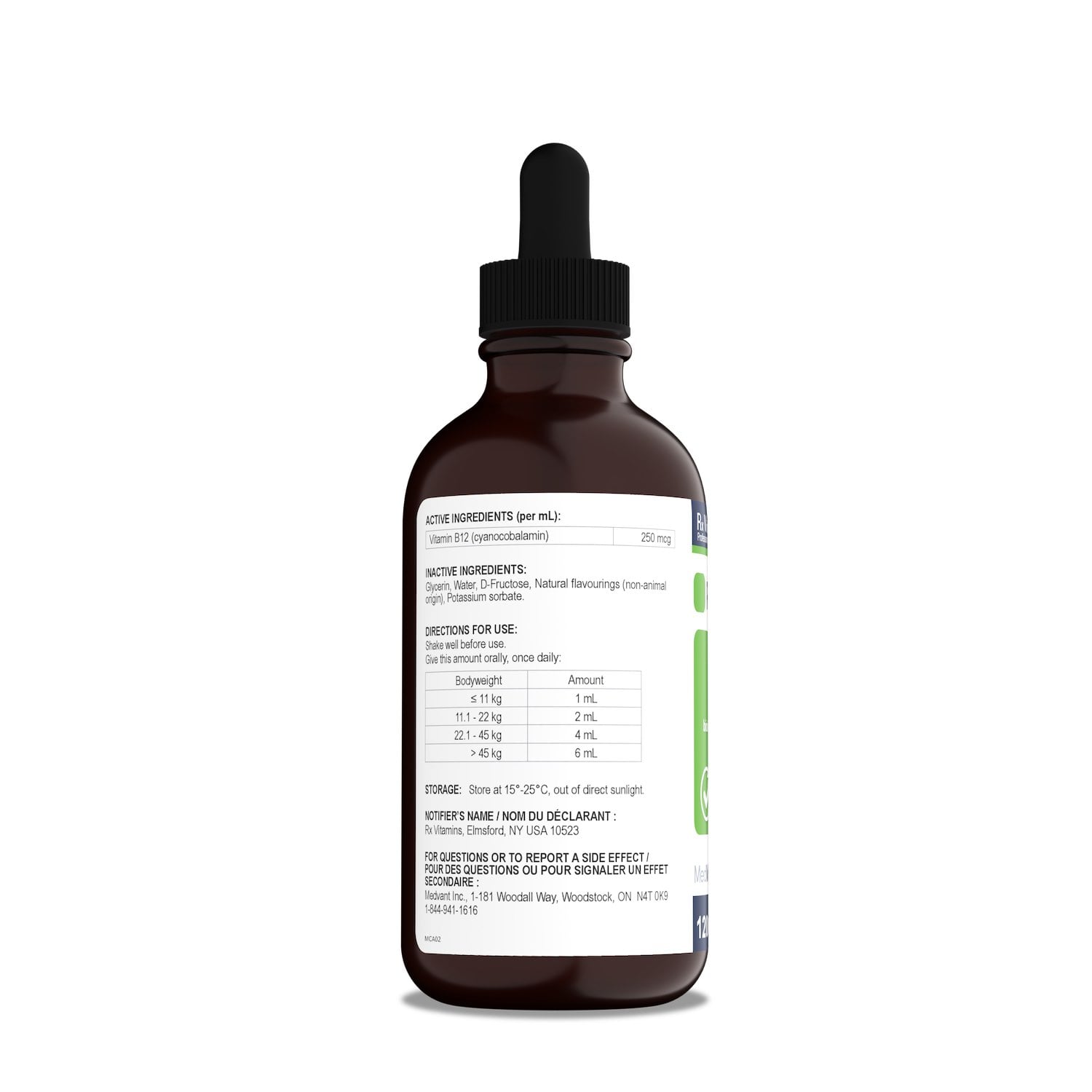 Rx Vitamins Rx B12 for Cats 120 mL Bottle Original - additional product view 2