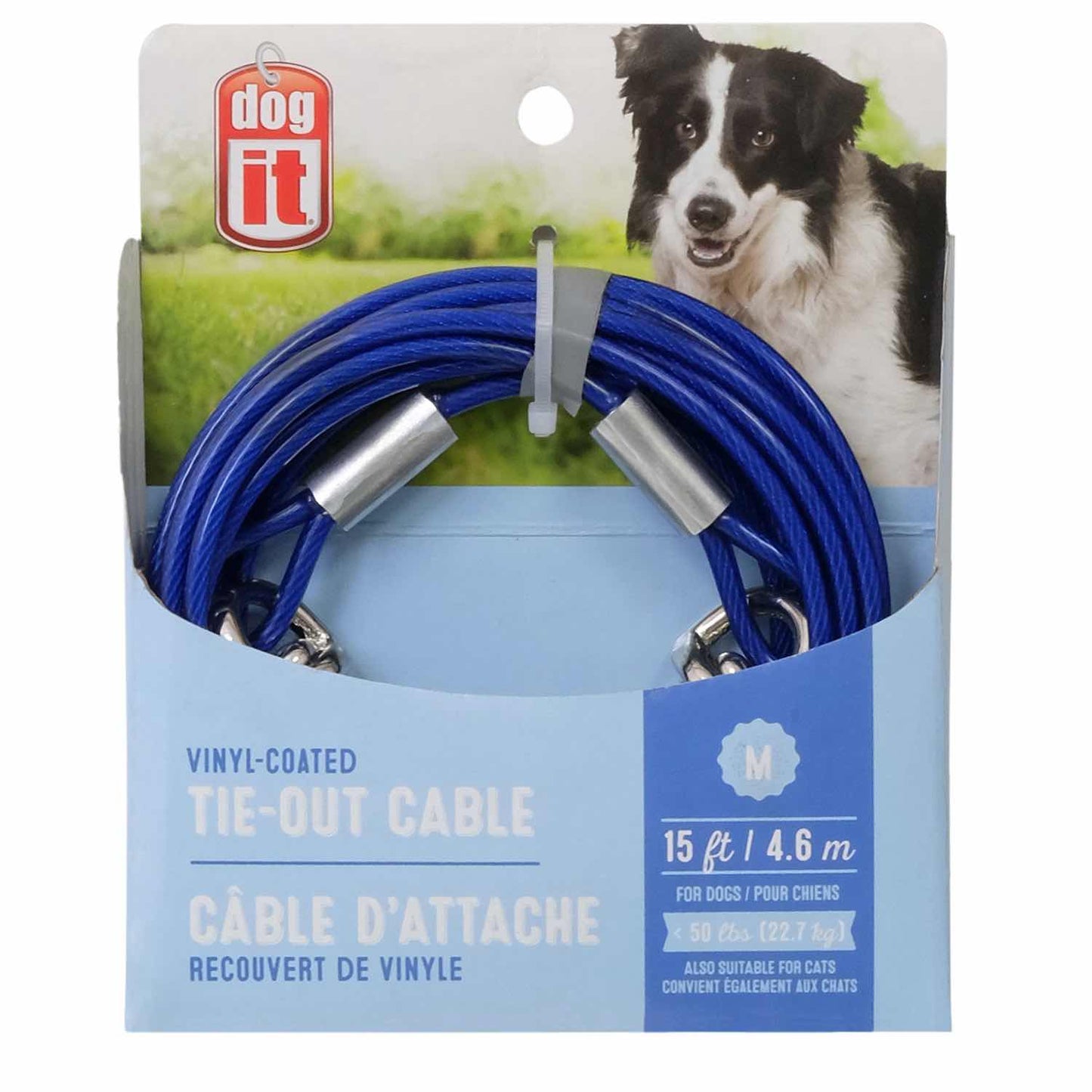 Dog Tie - Out Cable for Dogs (Blue) 4.6 m 1 Tie - Out