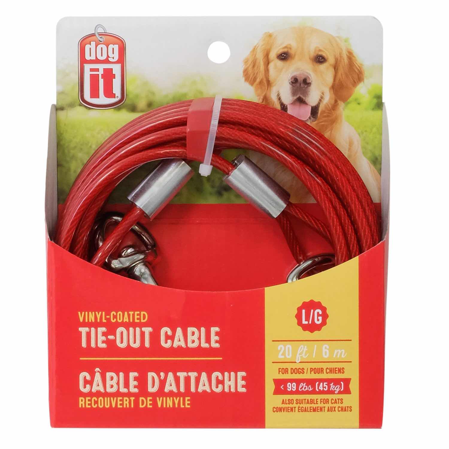 Dog Tie - Out Cable for Dogs (Red) 6 m 1 Tie - Out