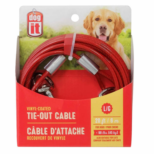 Dog Tie - Out Cable for Dogs (Red) 6 m 1 Tie - Out