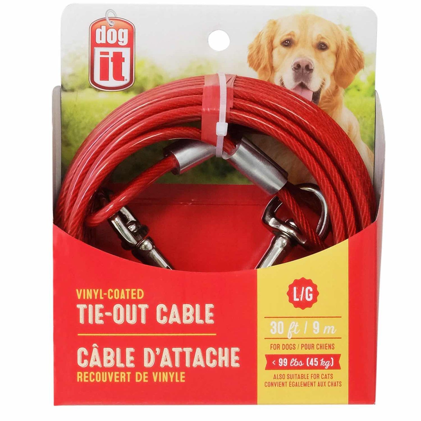 Dog Tie - Out Cable for Dogs (Red) 9 m 1 Tie - Out