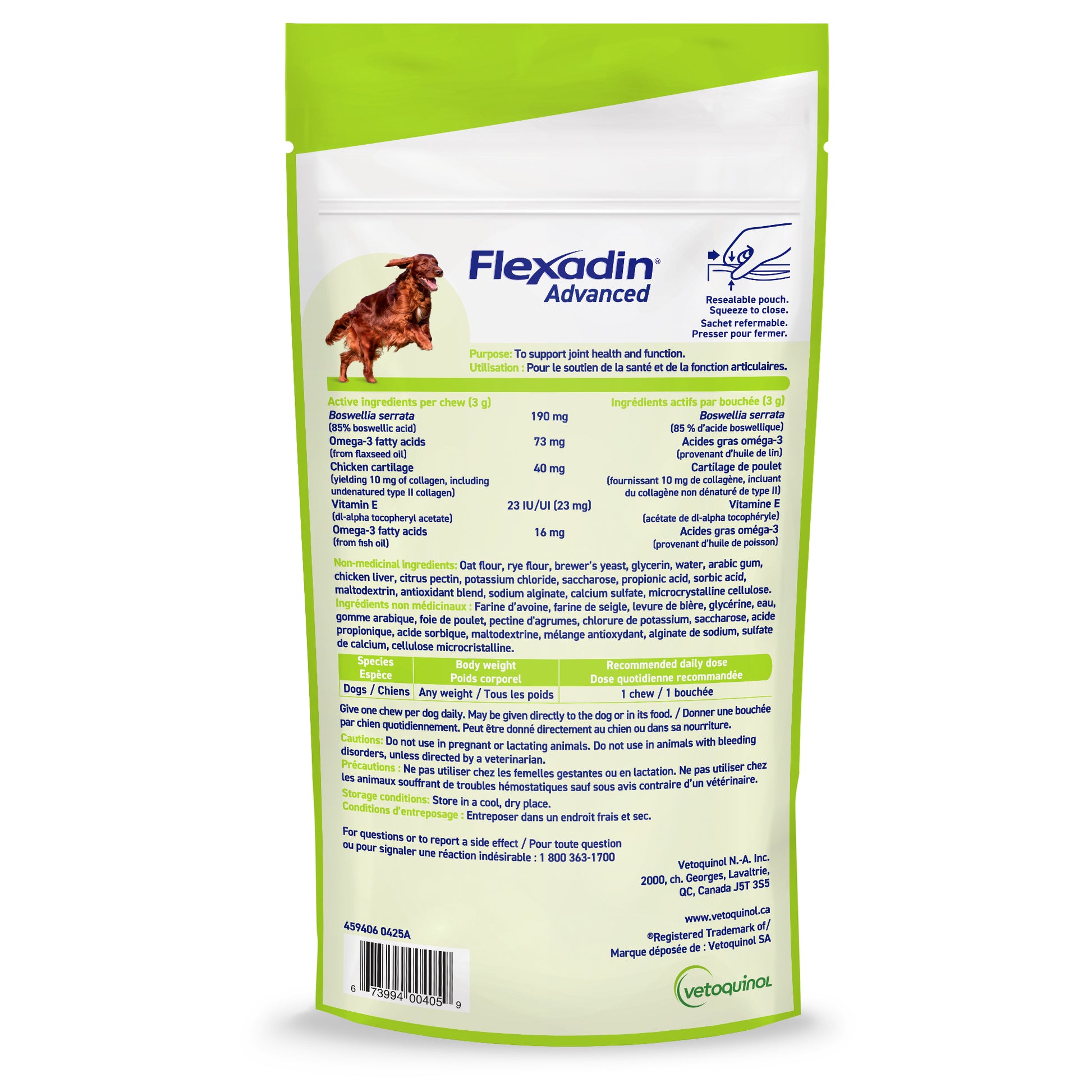 Flexadin Advanced with Boswellia for Dogs (Chicken) 60 Soft Chews - additional product view 2