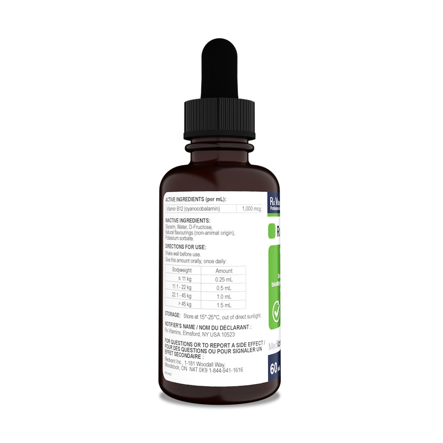Rx Vitamins Rx B12 60 mL Bottle Forte - additional product view 2