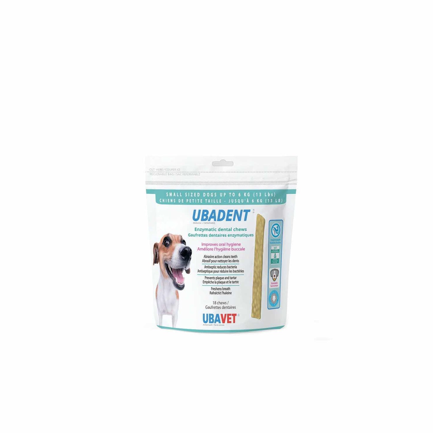 Ubadent Enzymatic Dental Chews for Dogs (Original) Bag of 18 Chews