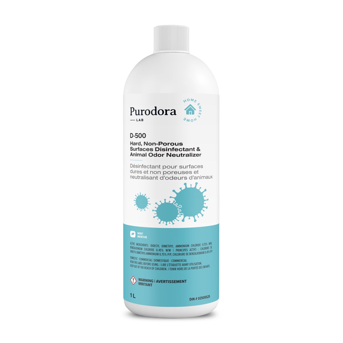 D - 500 Hard Surfaces Disinfectant & Animal Odor Neutralizer 1 L Bottle
