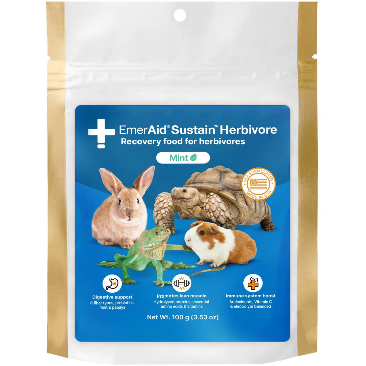 Emeraid Sustain Herbivore for Small pets - Pack of 1 X 100 g Pouch - product image 1