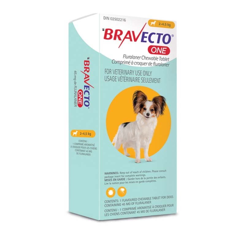 Bravecto ONE Chewable Tablets Tender Chew 1 Chew Per Box