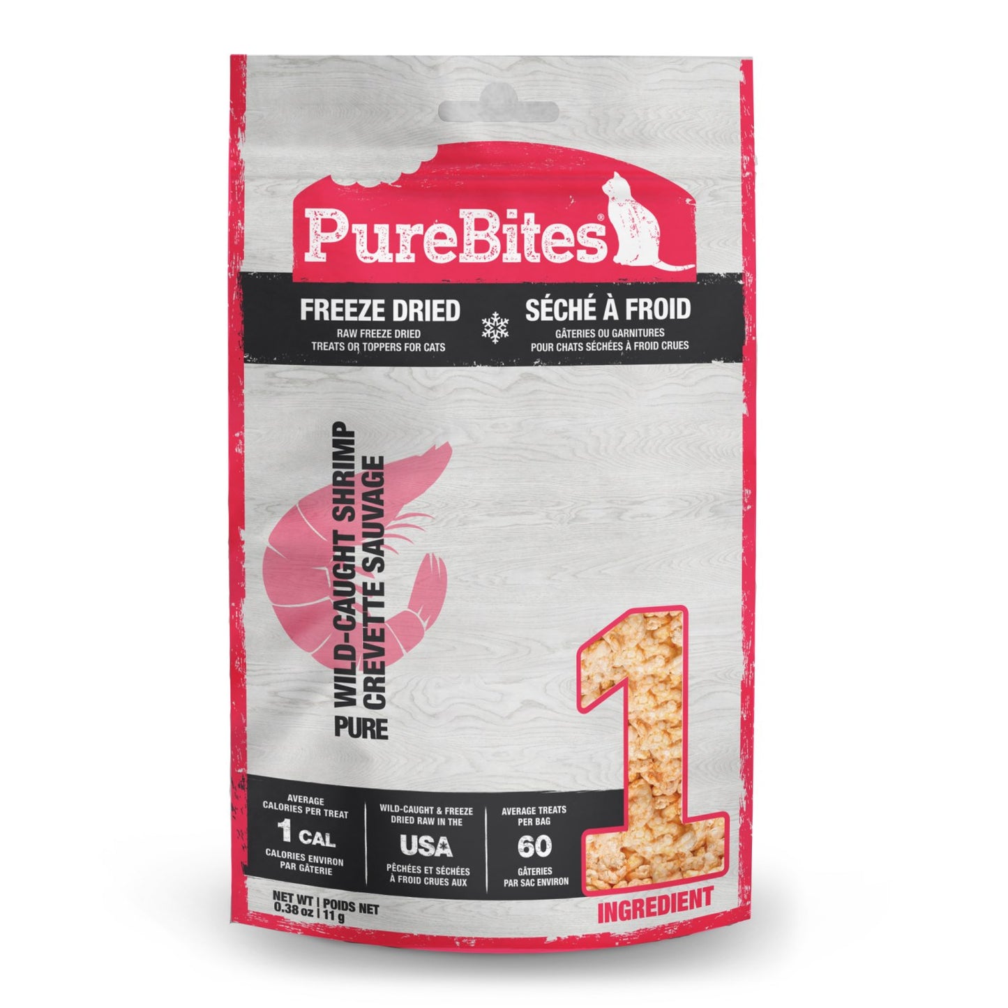 PureBites Freeze - Dried Cat Treats for Cats (Shrimp) 11 g Bag
