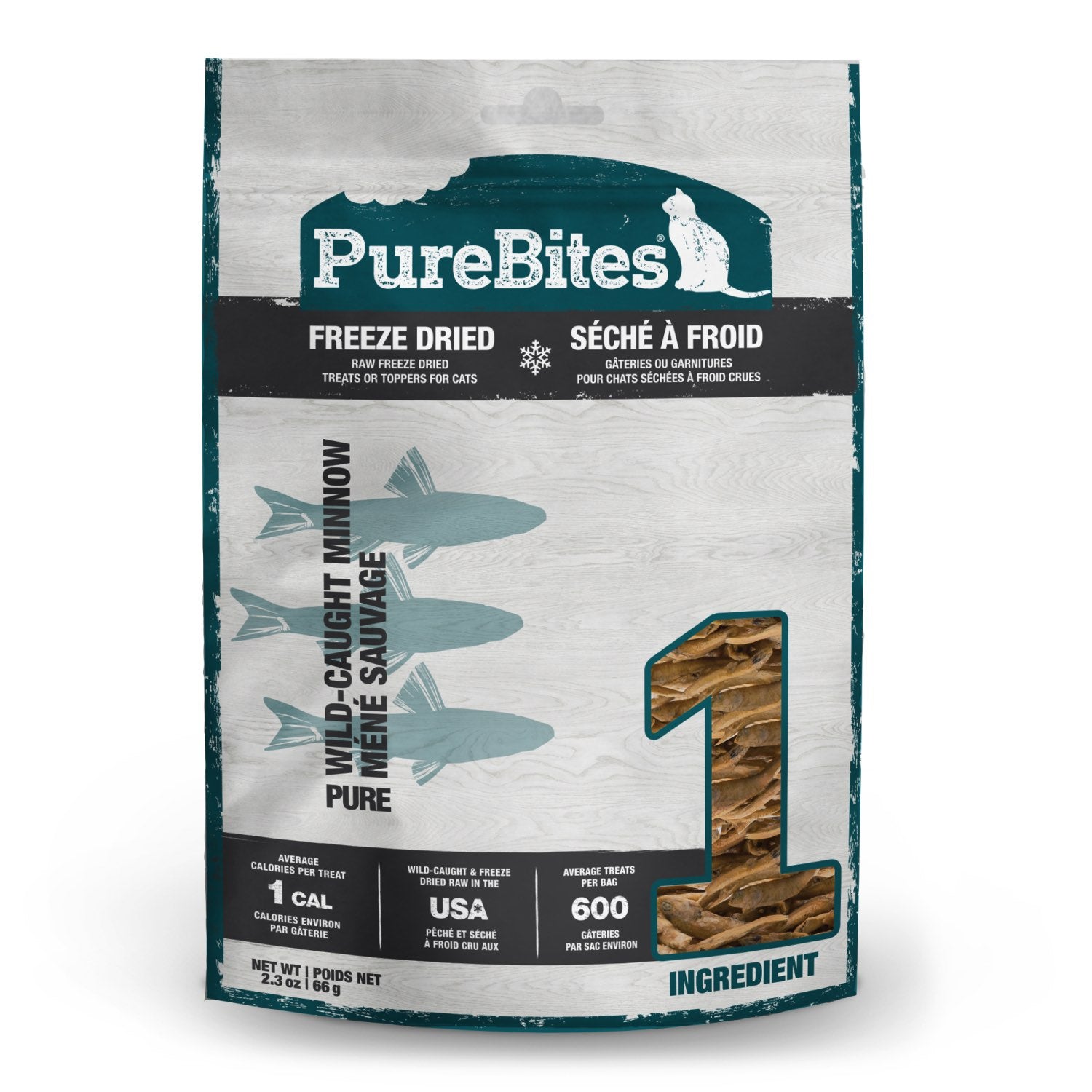 PureBites Freeze - Dried Cat Treats for Cats (Minnow) 66 g Bag