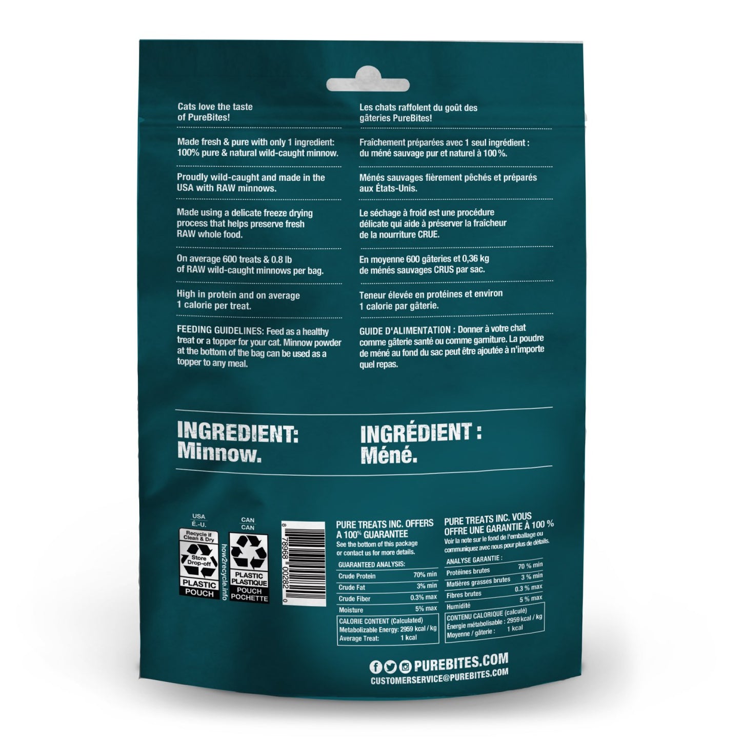 PureBites Freeze - Dried Cat Treats for Cats (Minnow) 66 g Bag - additional product view 2