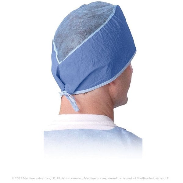 Tie - Back Surgeon Cap (Blue) Pack of 100 Units - additional product view 2