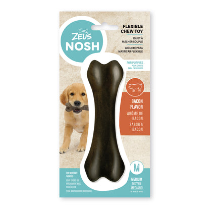 Nosh Dog Flexible Chew Toy for Dogs (Bacon) 1 Chew, Medium