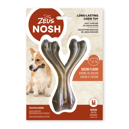 Nosh Wishbone Strong Chew Dog Toy for Dogs (Bacon) 1 Chew, Medium