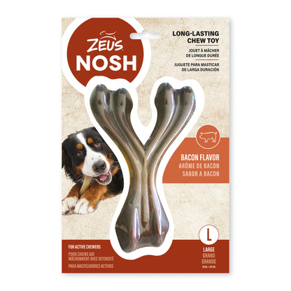 Nosh Wishbone Strong Chew Dog Toy for Dogs (Bacon) 1 Chew, Large