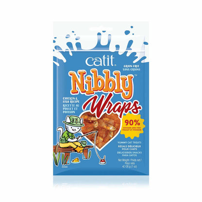 Nibbly Wraps Yummy Treats for Cats (Chicken and Fish) 30 g Bag