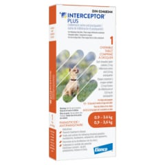 Interceptor Plus Chewable Tablet for Dogs, 0.9-3.6 kg (Orange), 16 Chews - product image 1