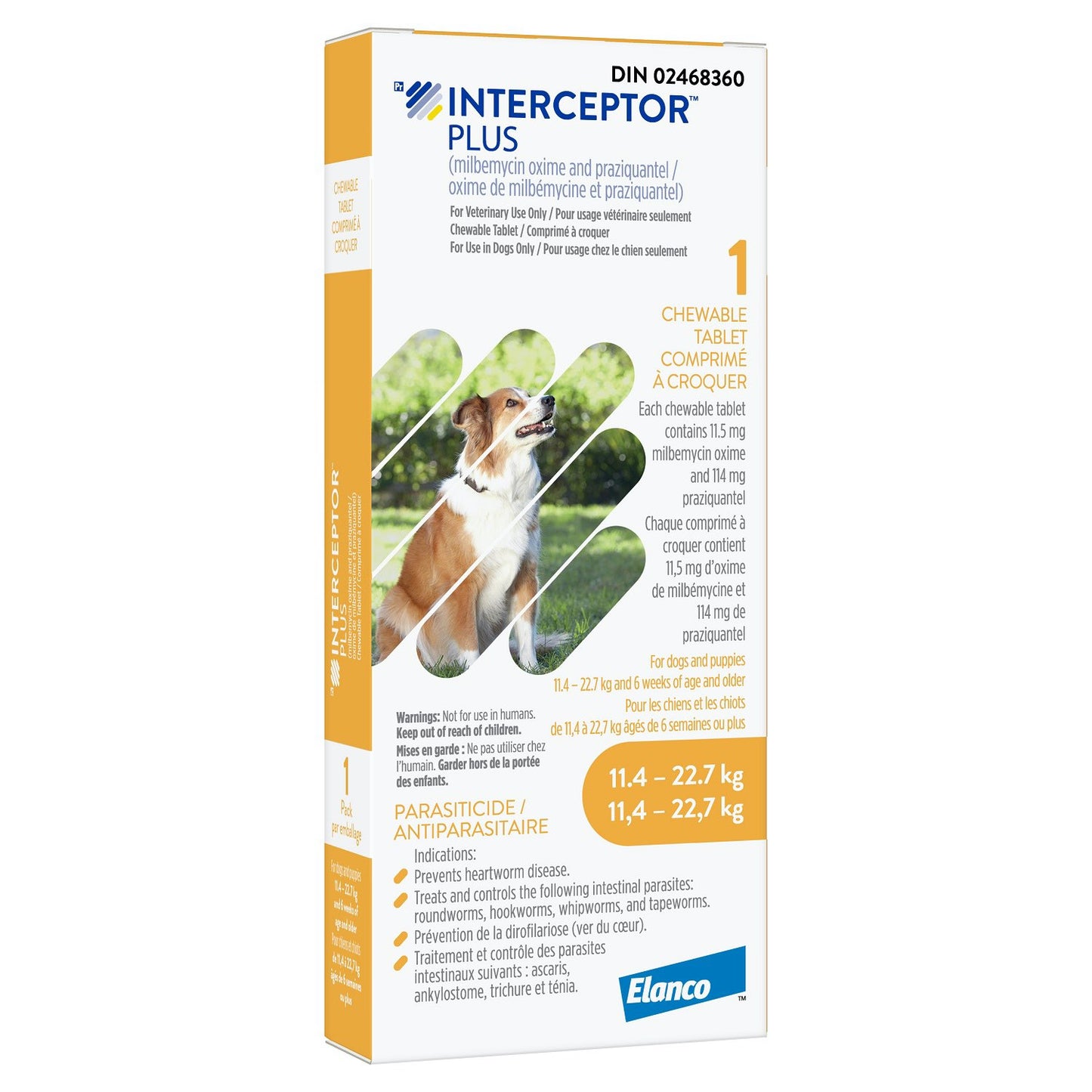 Interceptor Plus Chewable Tablets (Yellow) (11.4 - 22.7 kg) 16 X 1 Chewable Tablets