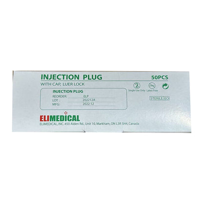 Injection Plug with Cap 50 Units Luer Lock