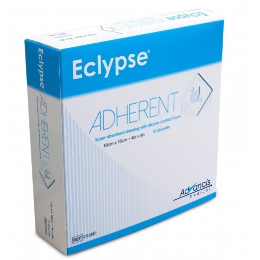 Eclypse Adherent Dressing Box of 10, 10 cm x 10 cm