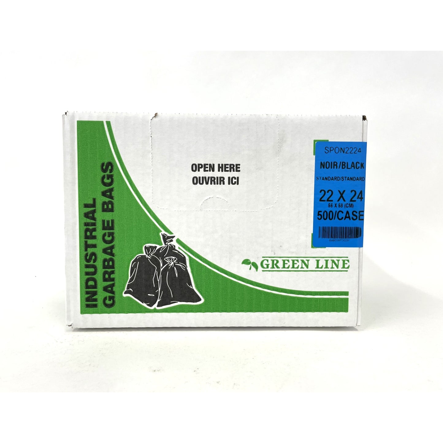Industrial Garbage Bags, Black, 22 x 24 in (Pack of 500)