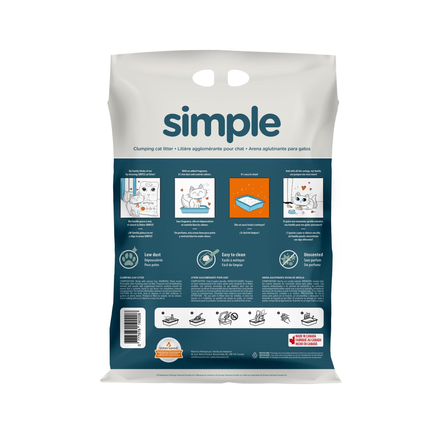 Simple Clumping Cat Litter for Cats 14 kg Bag - additional product view 2