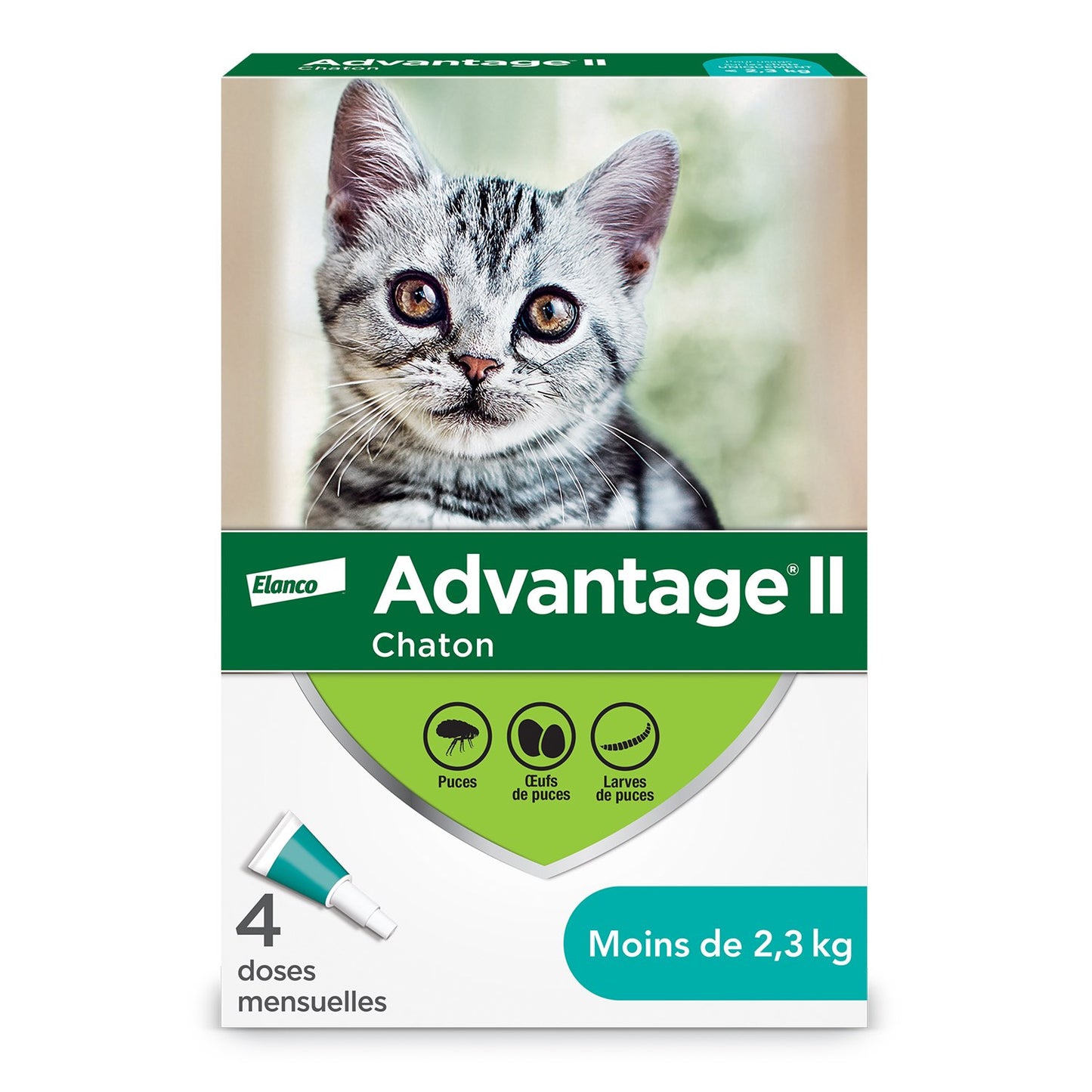Advantage II for Cats (Aqua) (Under 2.3 kg) Pack of 4