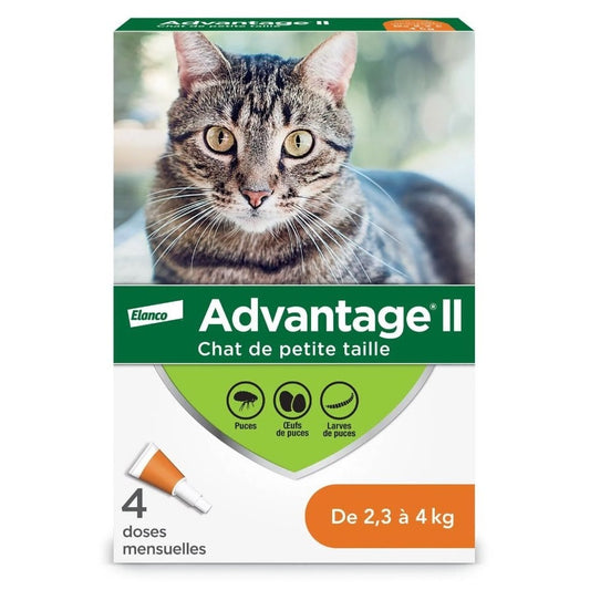 Advantage II for Cats (Orange) (2.3 - 4 kg) Pack of 4