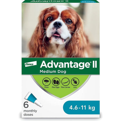 Advantage II for Dogs - 4.6-11 kg (Aqua) / Pack of 6 Tubes - product image 2