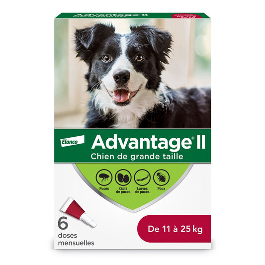 Advantage II for Dogs (Red) (11 - 25 kg) Pack of 6