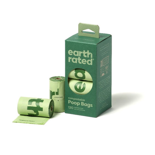 Unscented Compostable Bags in Refill Rolls for Dogs Pack of 120