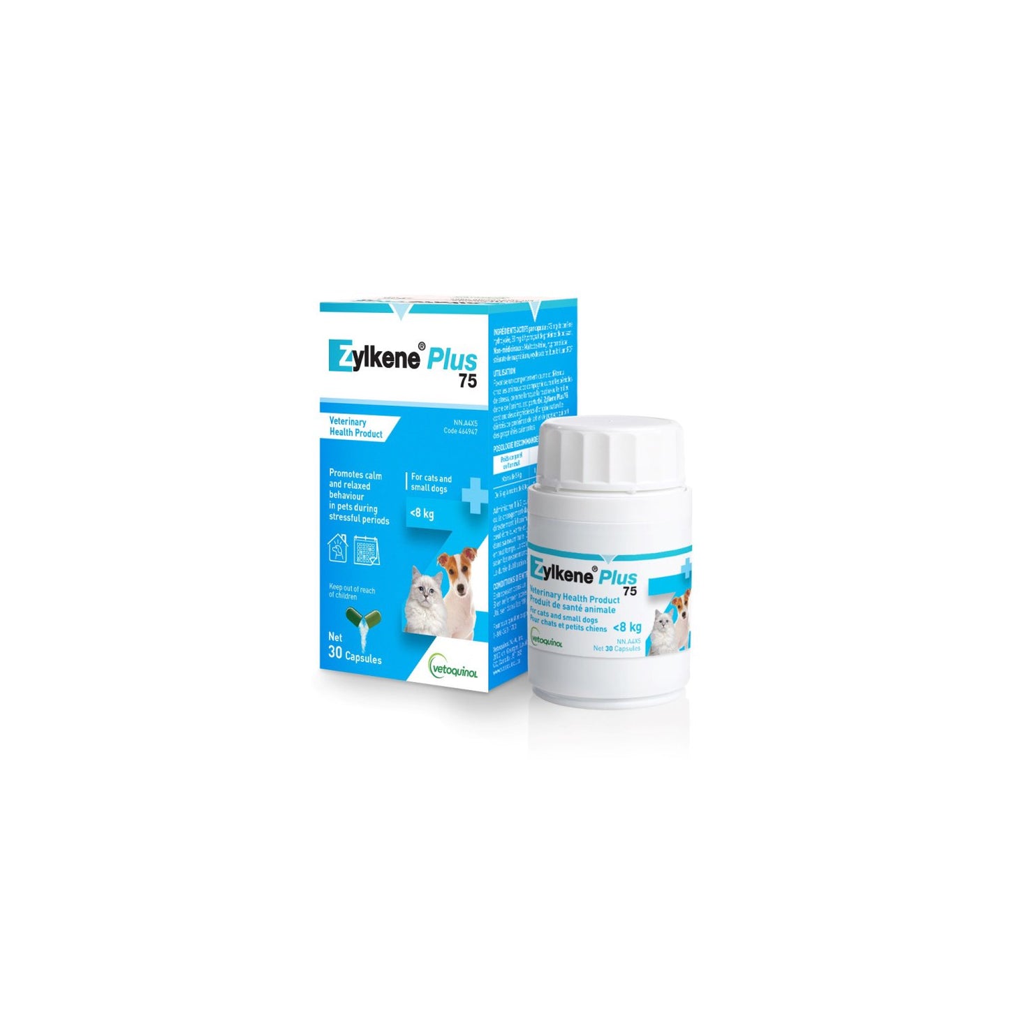 Zylkene Plus Capsules for Cats and Dogs 30 Cap 75 mg