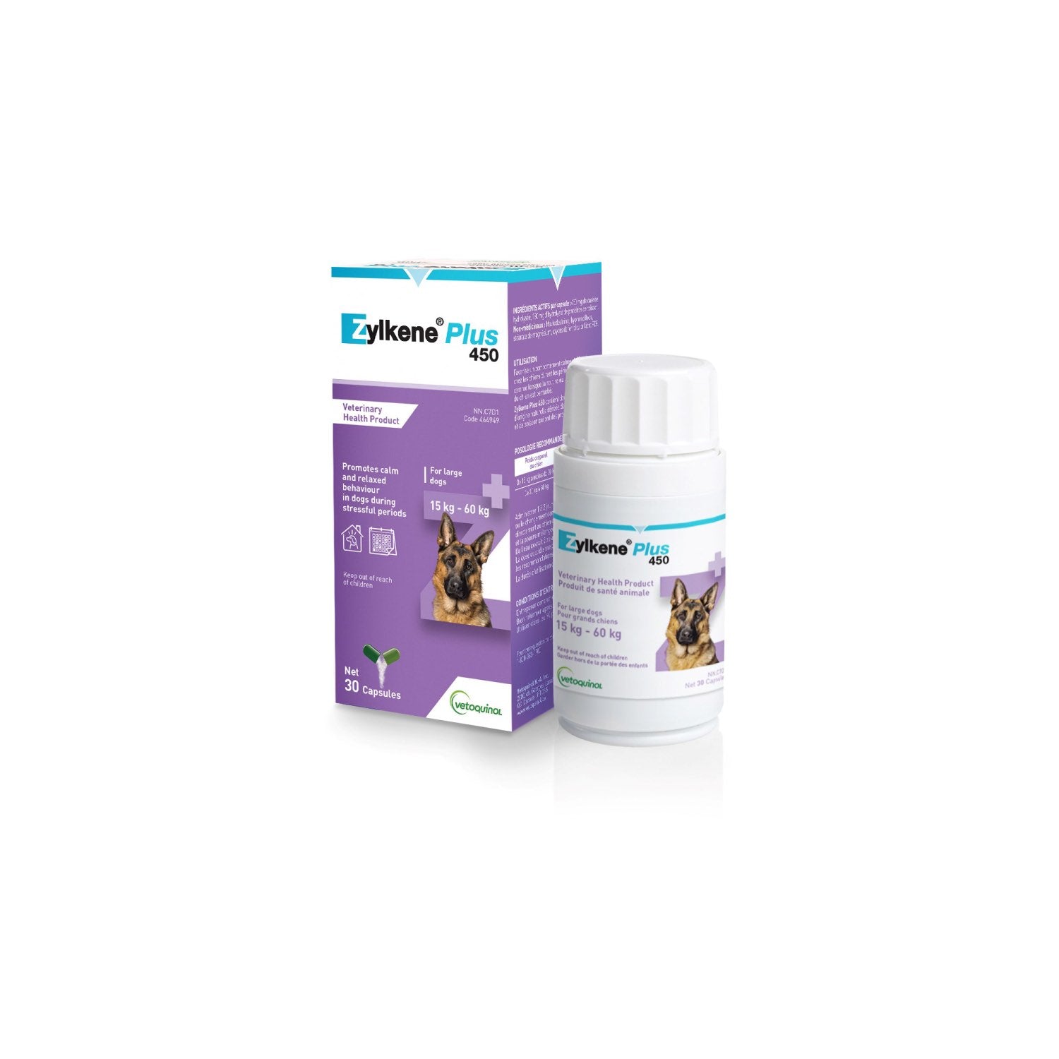 Zylkene Plus Capsules for Dogs 30 Cap 450 mg