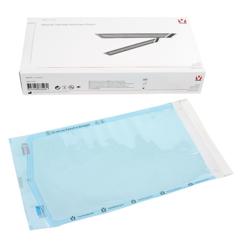 Self - Seal Autoclave Pouches Pack of 200 Pouchs 90 Mm x 260 Mm
