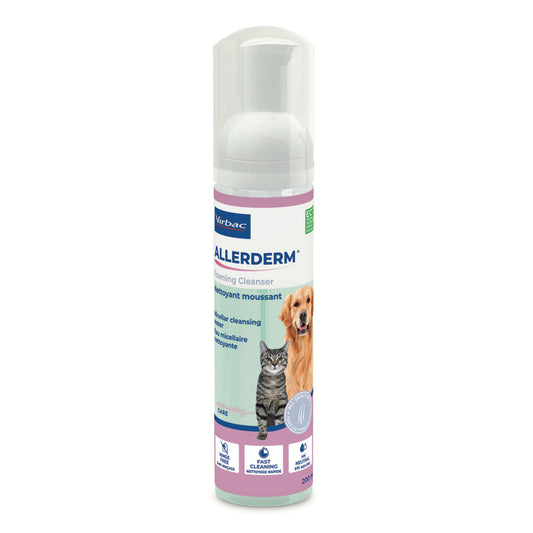 Allerderm Foaming Cleanser for Cats and Dogs 200 mL Bottle