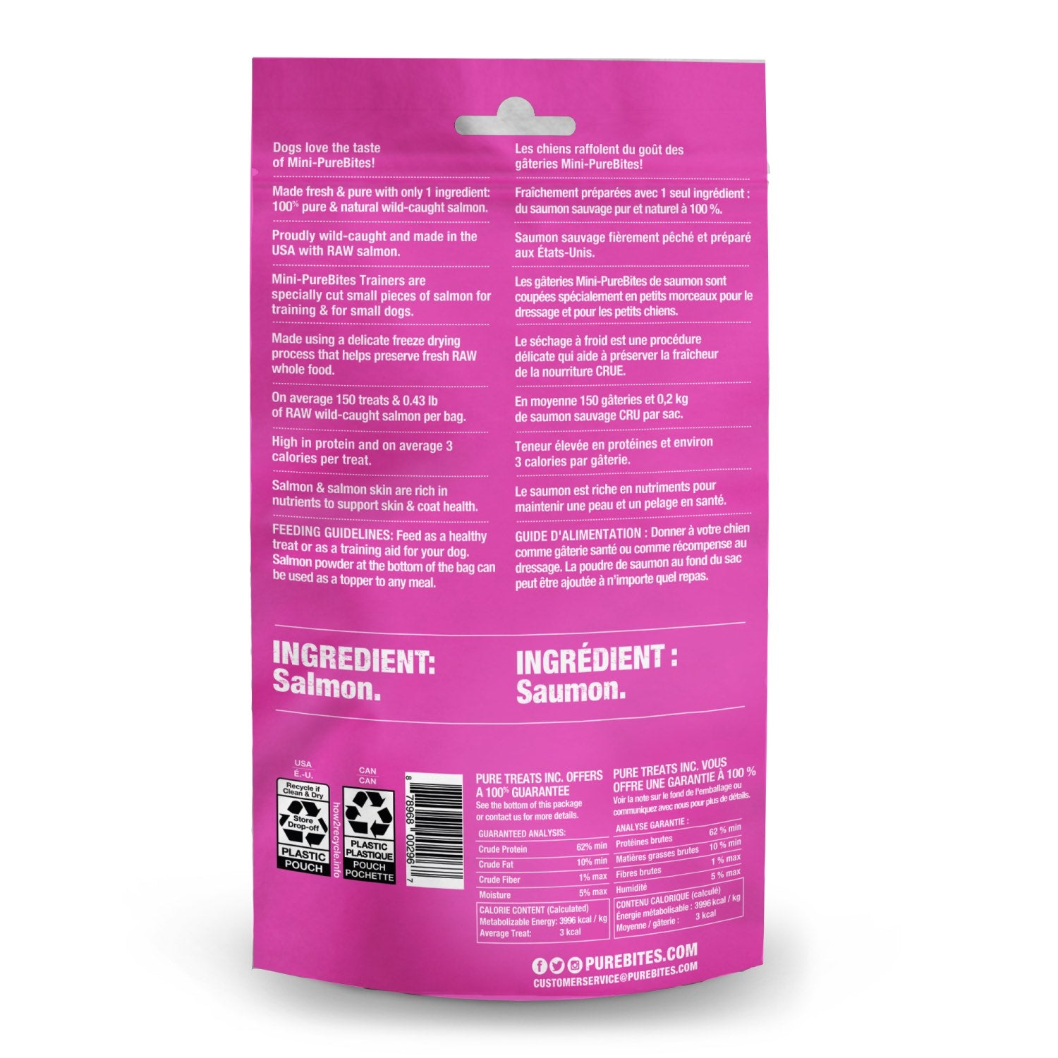 Mini PureBites Trainers for Dogs (Salmon) 49 g Bag - additional product view 2