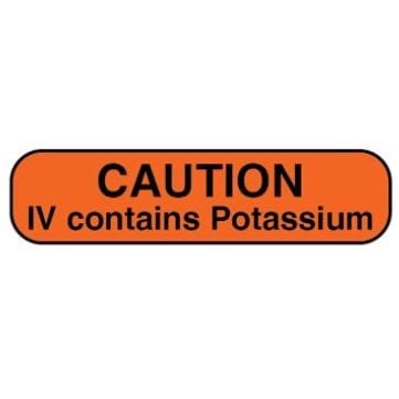 English Labels 2 X Pack of 500, Caution IV Contains Potassium, Pack of 2 Rolls
