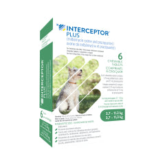 Interceptor Plus Chewable Tablet for Dogs, 3.7-11.3 kg (Green), 6 Chews - product image 1