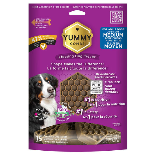 Yummy Combs Dental Treats for Medium Dogs (Chicken) 15 Doses
