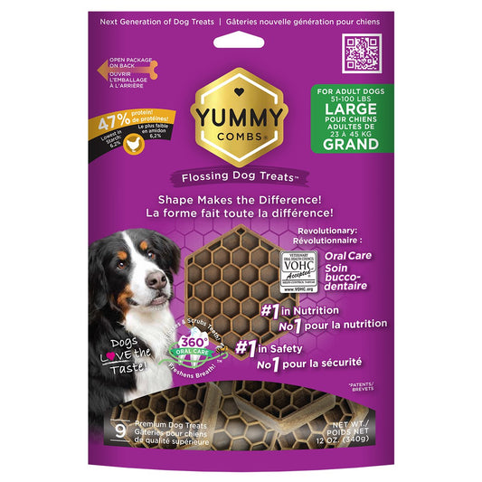 Yummy Combs Dental Treats for Large Dogs (Chicken) 9 Doses