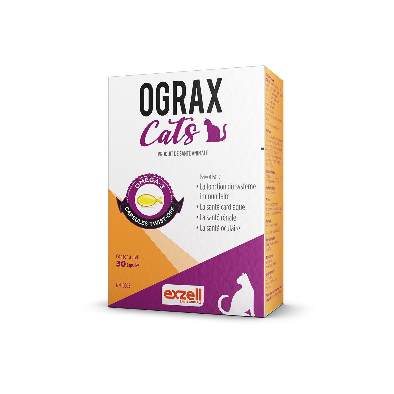 Ograx Cats Omega-3 Twist-off Capsules for Cats 30 Cap Box - Default Title - product image 1