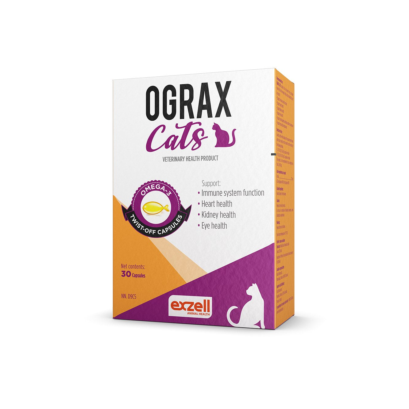 Ograx Cats Omega-3 Twist-off Capsules for Cats 30 Cap Box - Default Title - product image 2